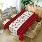 Lofaris Red Plaid Dwarfs Repeat Christmas Tablecloth For Decor
